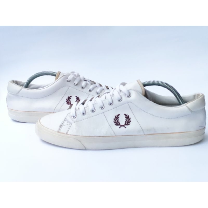Sepatu Sneakers Fred Perry White Leather Original (Preloved) (Second)