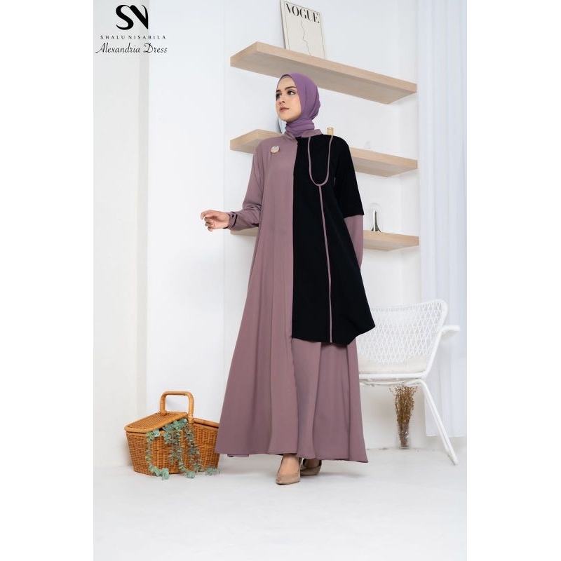 ALEXANDRIA DRESS BY SHALU NISABILA //GAMIS WANITA TERBARU// GAMIS SIMPEL