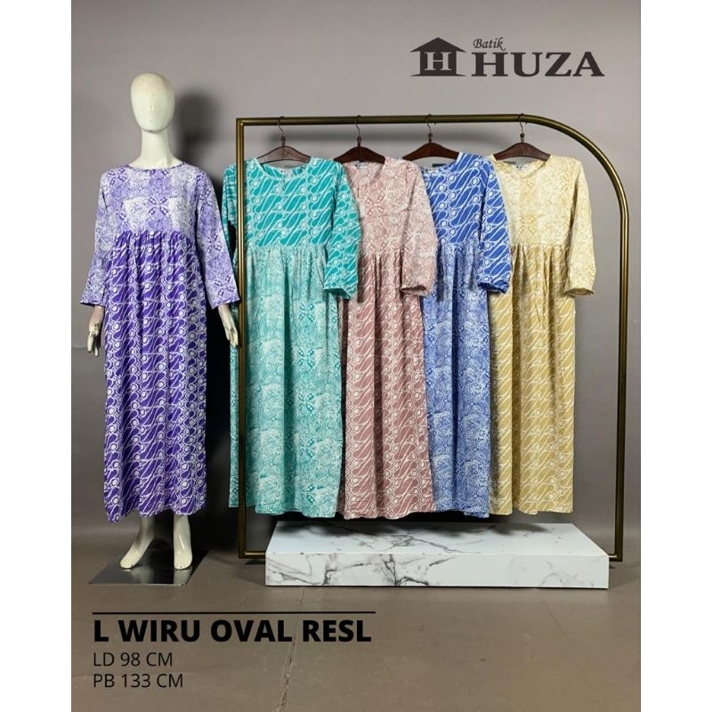 Daster Huza L wiru oval resleting batik pekalongan ori terbaru
