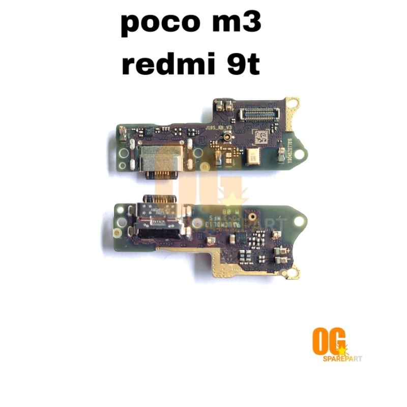 Konektor Charger Poco M3 redmi 9T Original 100% ic Smart Fast Charging Papan Cas Pcb Board Usb Con C