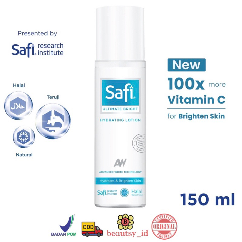 Safi Ultimate Bright Hydrating Lotion 150ml - Mencerahkan Memutihkan White Expert Original COD