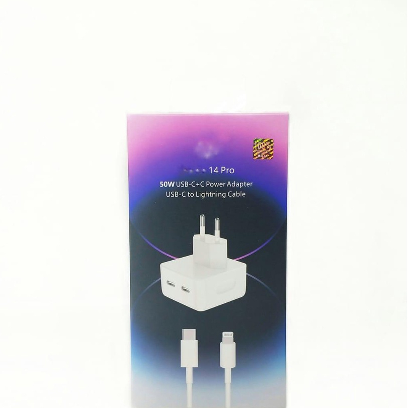 Charger Casan IP 50W DUAL USB C PD free cabel Tipe C To lightning BY.SULTAN