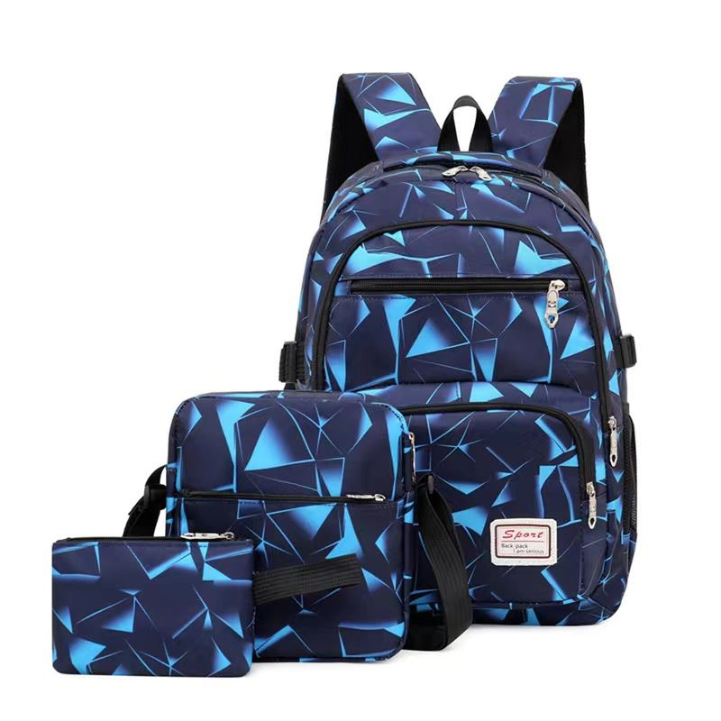 BJ21996(3IN1)  - BLACK/LIGHTBLUE/PURPLE/RED - TAS RANSEL SEKOLAH PRIA WANITA FASHION IMPORT MODIS ELEGAN TERMURAH TERLARIS TERBARU BAGSTORE JAKARTA TAS BATAM JTF1996