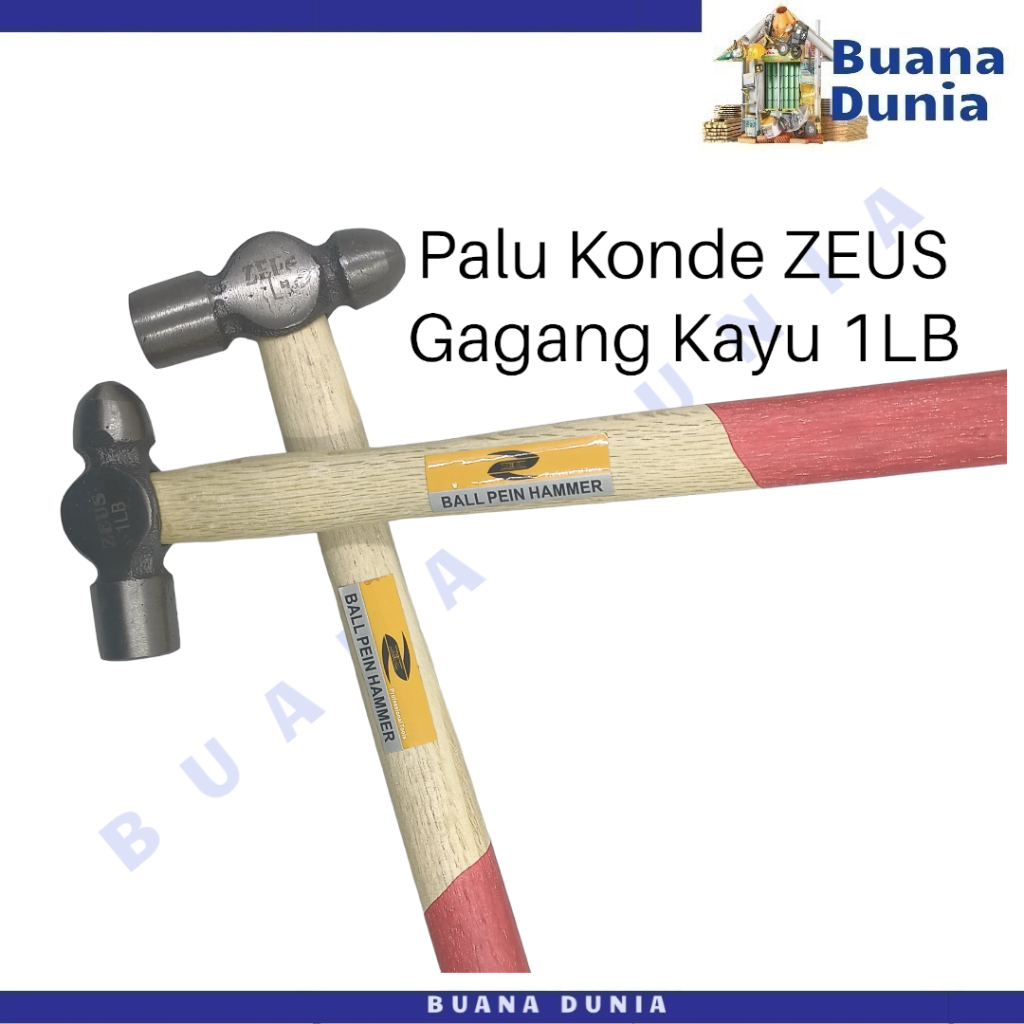 Palu Konde ZEUS 1LB Gagang Kayu | Palu Getok | Martil GG Kayu (1PC)