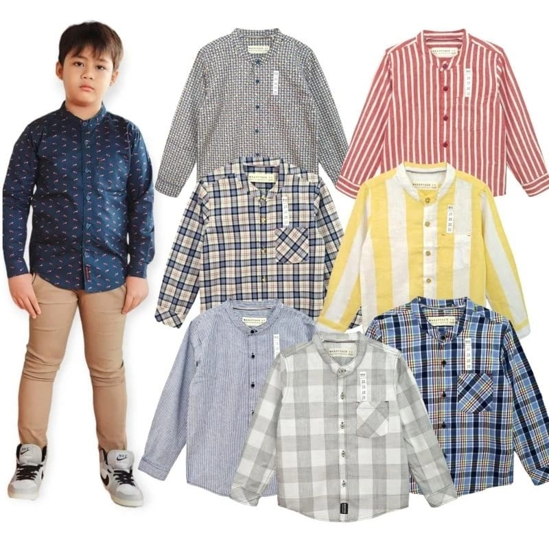 MAXSPYDER KEMEJA LENGAN PANJANG ANAK LAKI LAKI BRANDED SISA EXPORT 2- 8Y