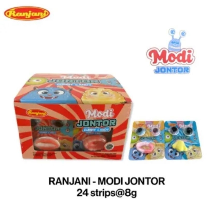 

RANJANI MODI JONTOR GUMMY CANDY PERMEN KENYAL BENTUK BIBIR DAN MATA 24 PCS 8gr