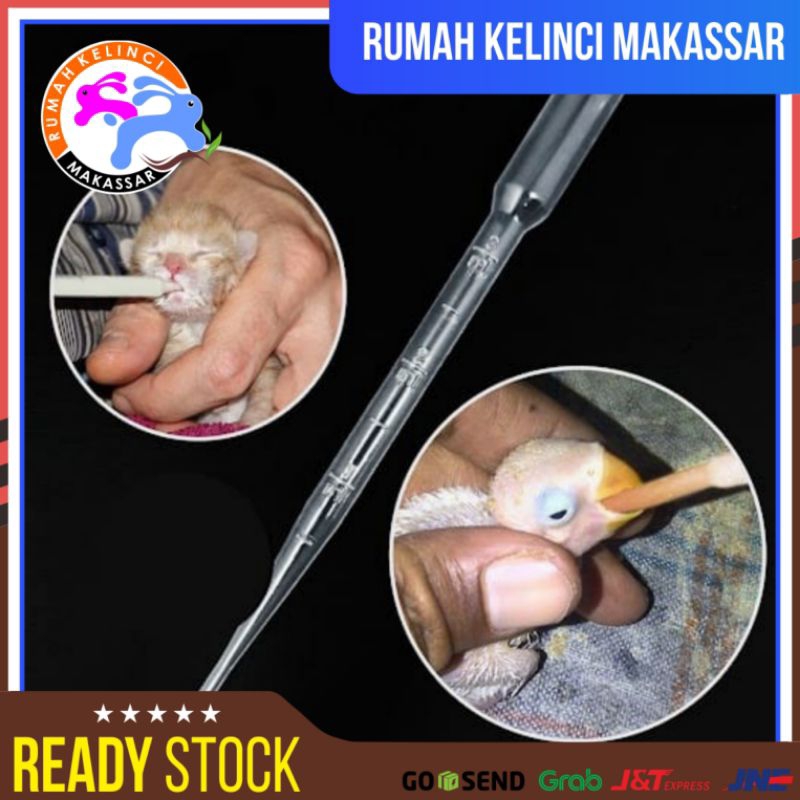 Spet/Spuit Pipet Plastik 1ml 3ml Lolohan Burung Hewan Alat Suap Susu Obat Makan Bayi Kucing Anjing
