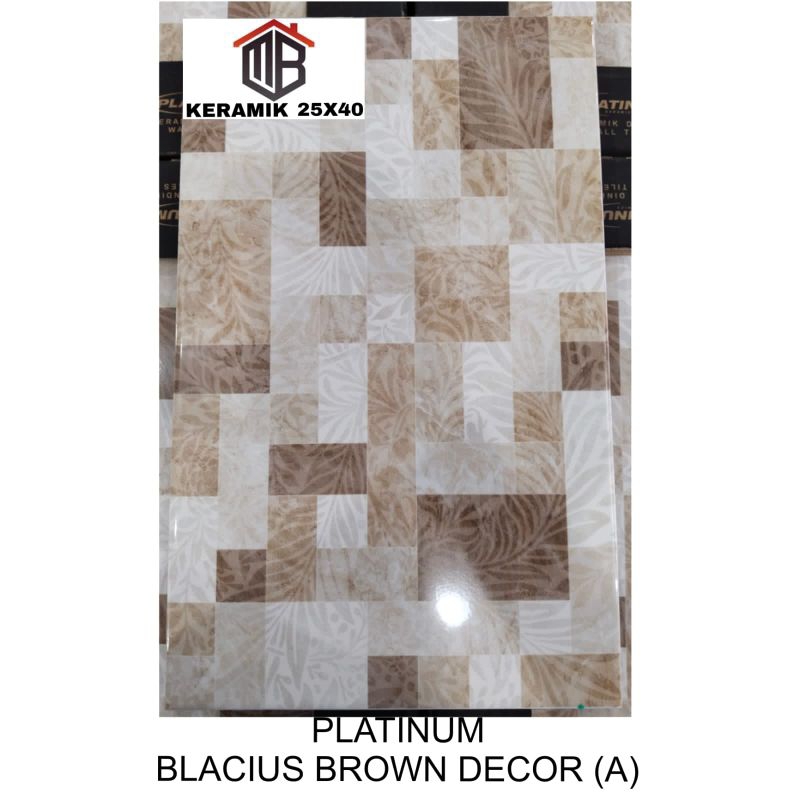 Keramik Dinding Kamar Mandi Platinum Blacius Brown Decor 25x40 kw1