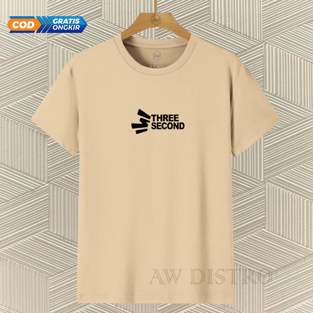 COD Baju Kaos Distro Thresec Text Hitam Premium Quality Lengan Pendek