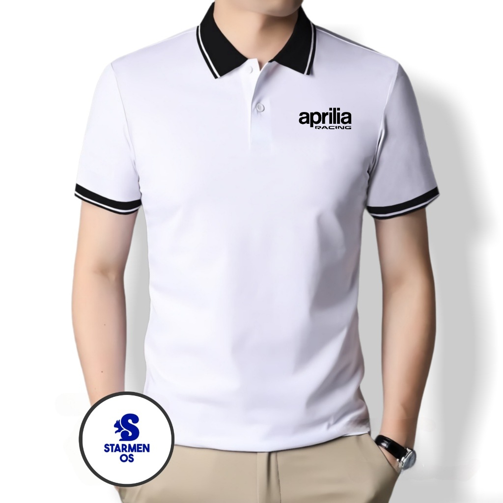 Kaos Wangki Polo Atasan Tshirt Pria Kerah Wangki Big List APRlLIA RACING