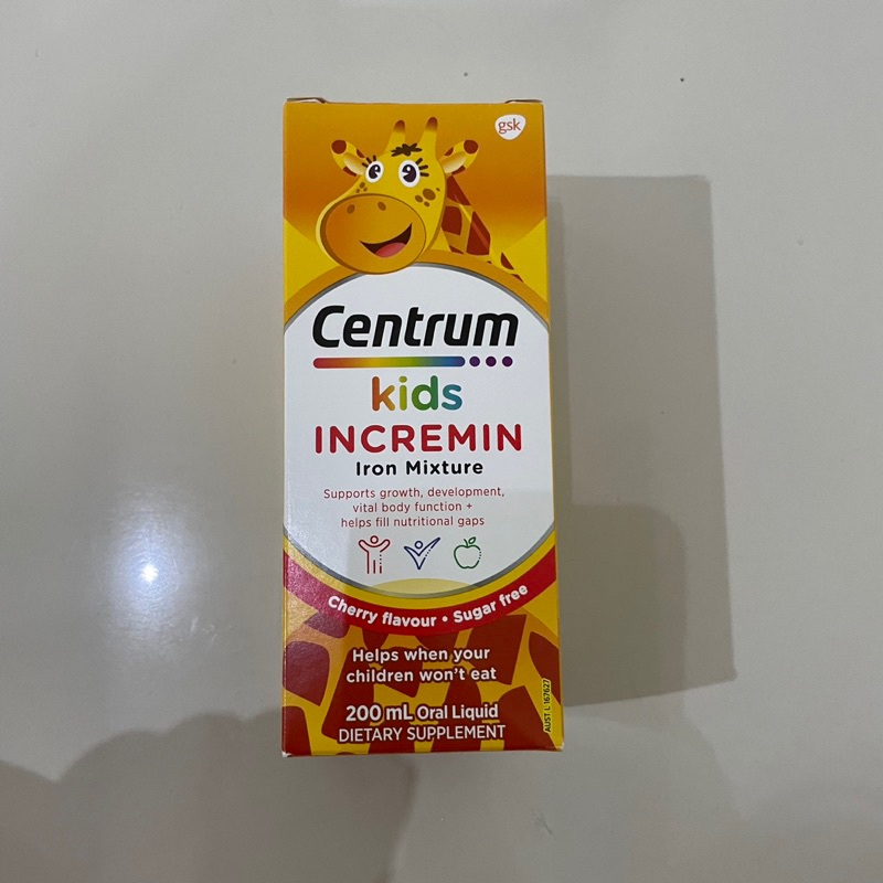 Centrum Kids Incremin Iron Mixture Cherry Flavour 200ml vitamin anak supplement suplemen