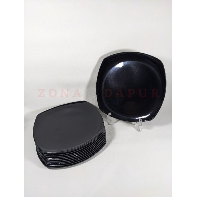 (6pcs / 1 lusin) Piring Melamin Persegi Ceper (9 inch), Piring Makan Melamine, Piring Melamine Ceper