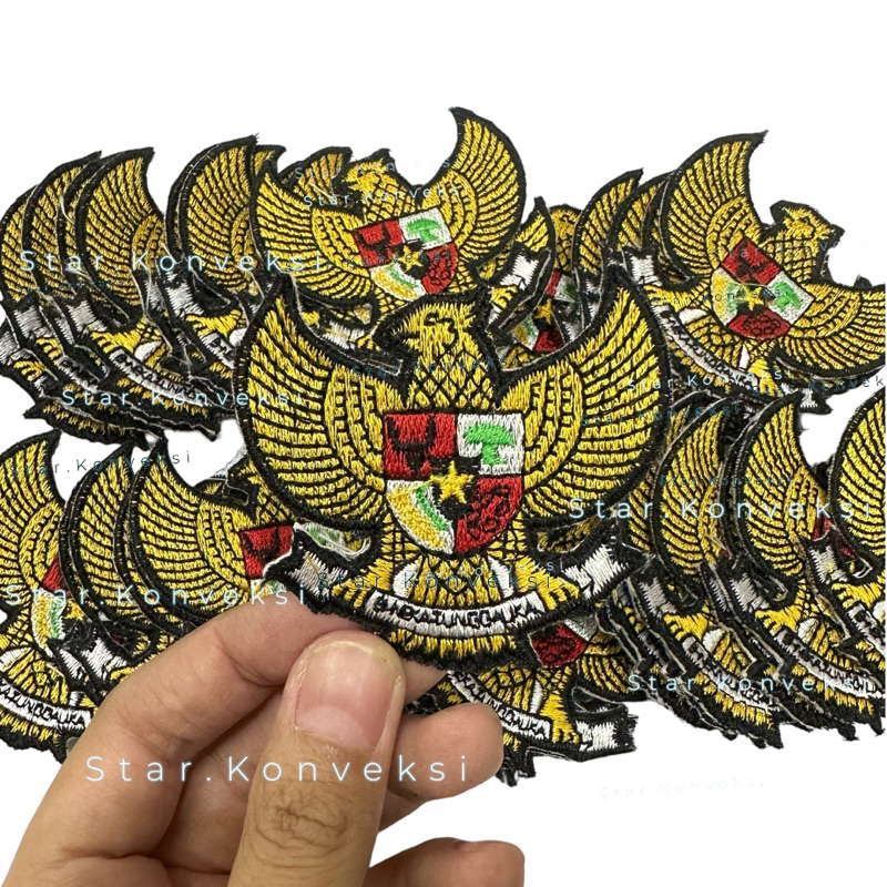 Badge Emblem Patch Bet Logo Bordiran Garuda Burung Garuda Bordir Komputer