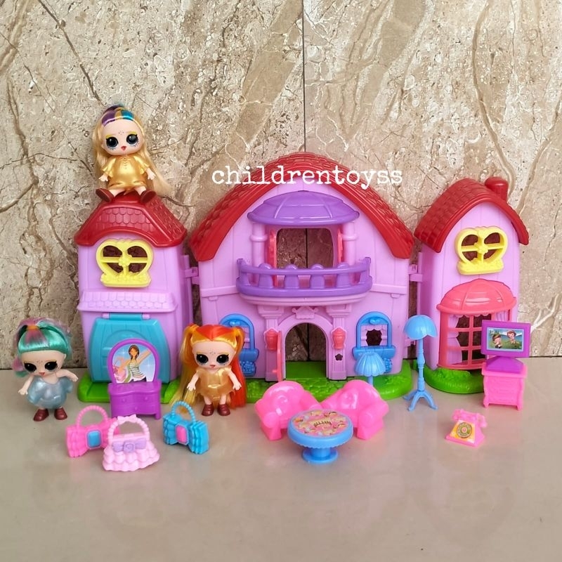 Mainan Doll House / Mainan Boneka LOL Dream House Villa / Mainan rumah rumahan