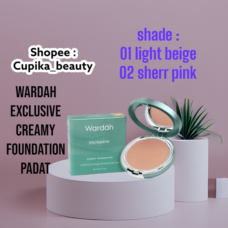 [ek] foundation padat - wardah ecxlusive creamy foundation 12 g - foundation padat wardah