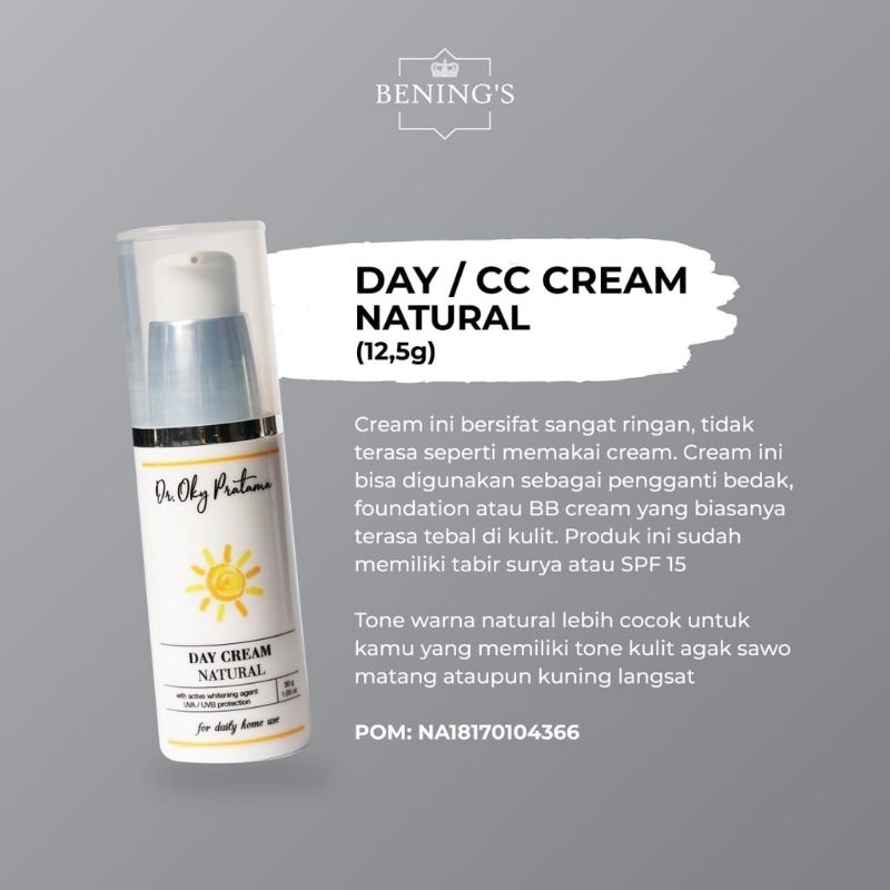 Cc Cream Day Cream Natural Benings Clinic By Dr.Oky Pratama Bening Ivory Bening's
