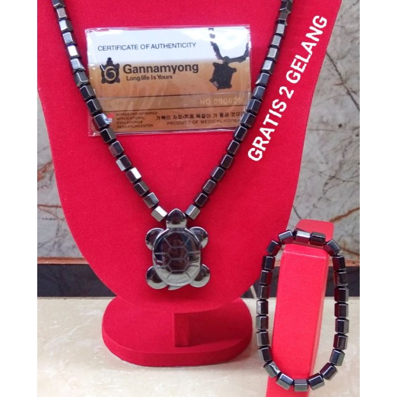 KALUNG KESEHATAN GANNAMYONG LIONTIN KURA-KURA,Free GELANG,IMPOR & BERSERTIFIKAT