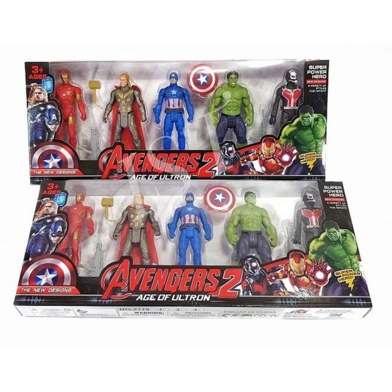 MAINAN FIGURE AVENGERS 5in1 ROBOT AVENGERS ISI 5 SET MAINAN ANAK ROBOT FIGURE AVENGERS