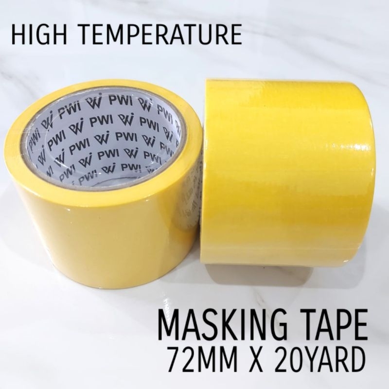 

Solasi Kertas PWI Tahan Panas Masking Tape Isolasi 72mm X 20yard Ada 2 Pilihan Warna Putih / Kuning