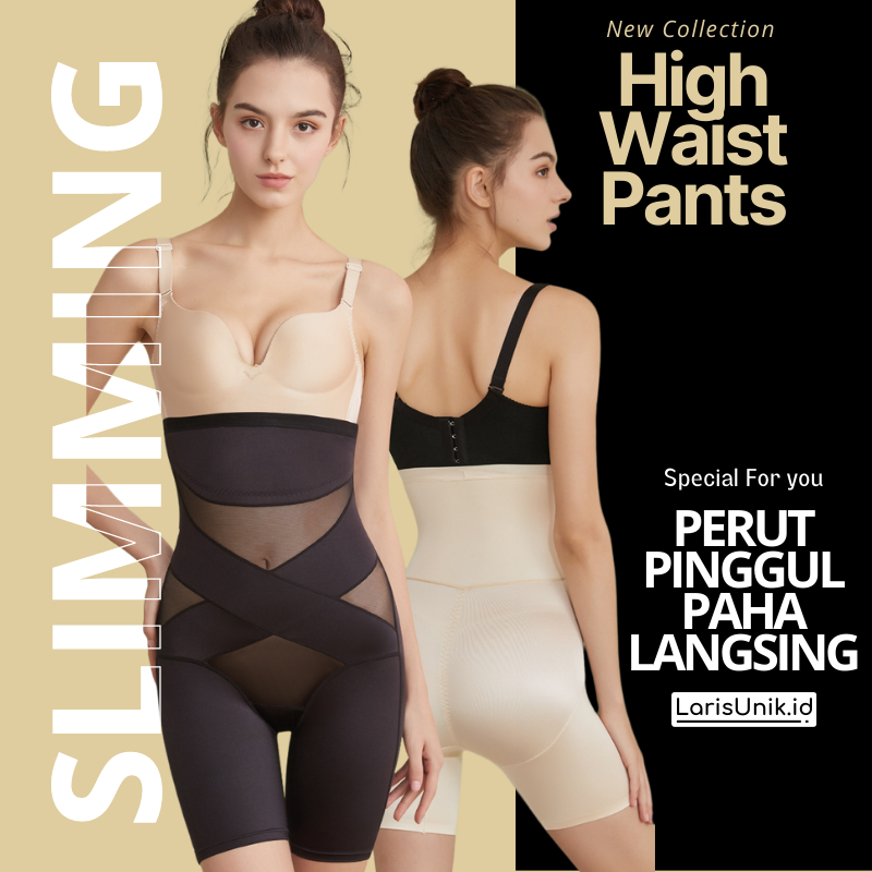 Celana Korset Wanita Jumbo Pelangsing Pengecil Perut Buncit Paha Dan Bokong Pantat Peramping Pinggang Korslet Corset Celana  Pelangsing Slimming Pants Korset Celana Slim Original Seamless PANTS X