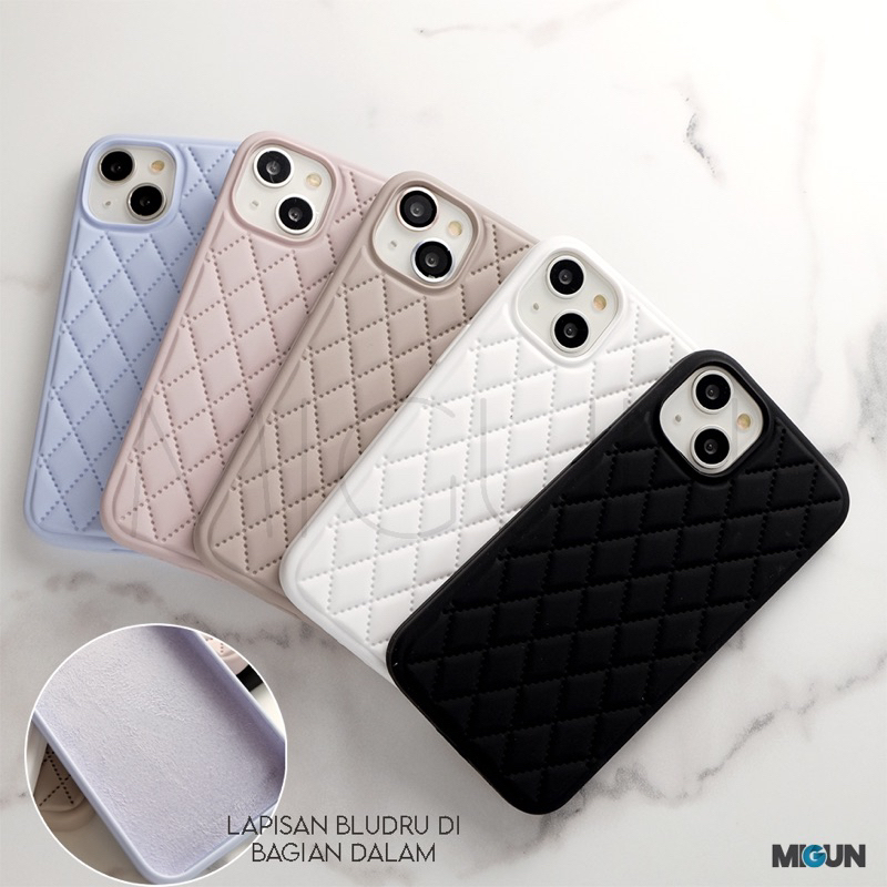 (1) Diamond Bludru Silicone Case - Softcase Fullcover For iPhone XR XSMAX 11 11PRO 11PROMAX 12 13 MINI 14 PLUS PRO PROMAX