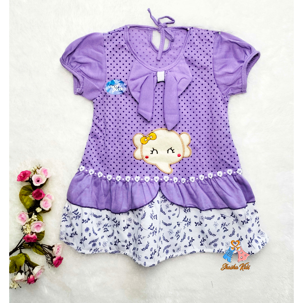 [BL -04] Baju anakPerempuan /Dress anak Perempuan Planet Kids 6-18 bulan