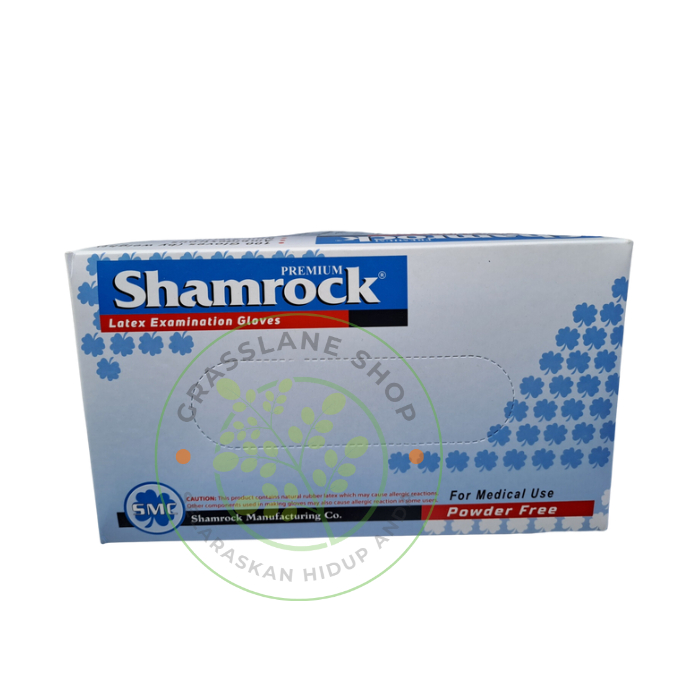 Sarung Tangan Medis Latex Karet No / Non Powder / Powder Free Examination Gloves Premium Shamrock