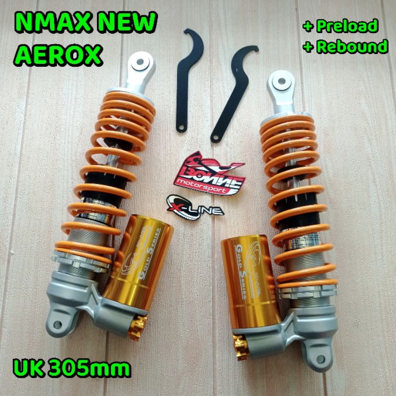 Shockbreaker Shock Tabung Xline 516 Ukuran 305mm AEROX OLD, AEROX NEW, NMAX NEW 2020 UP