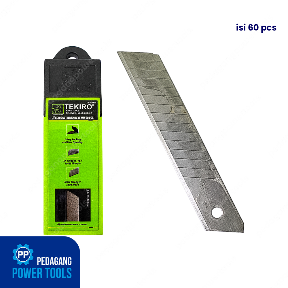 

TEKIRO SET 60 PCS ISI MATA PISAU KATER BESAR 18 MM REFILL CUTTER BLADE