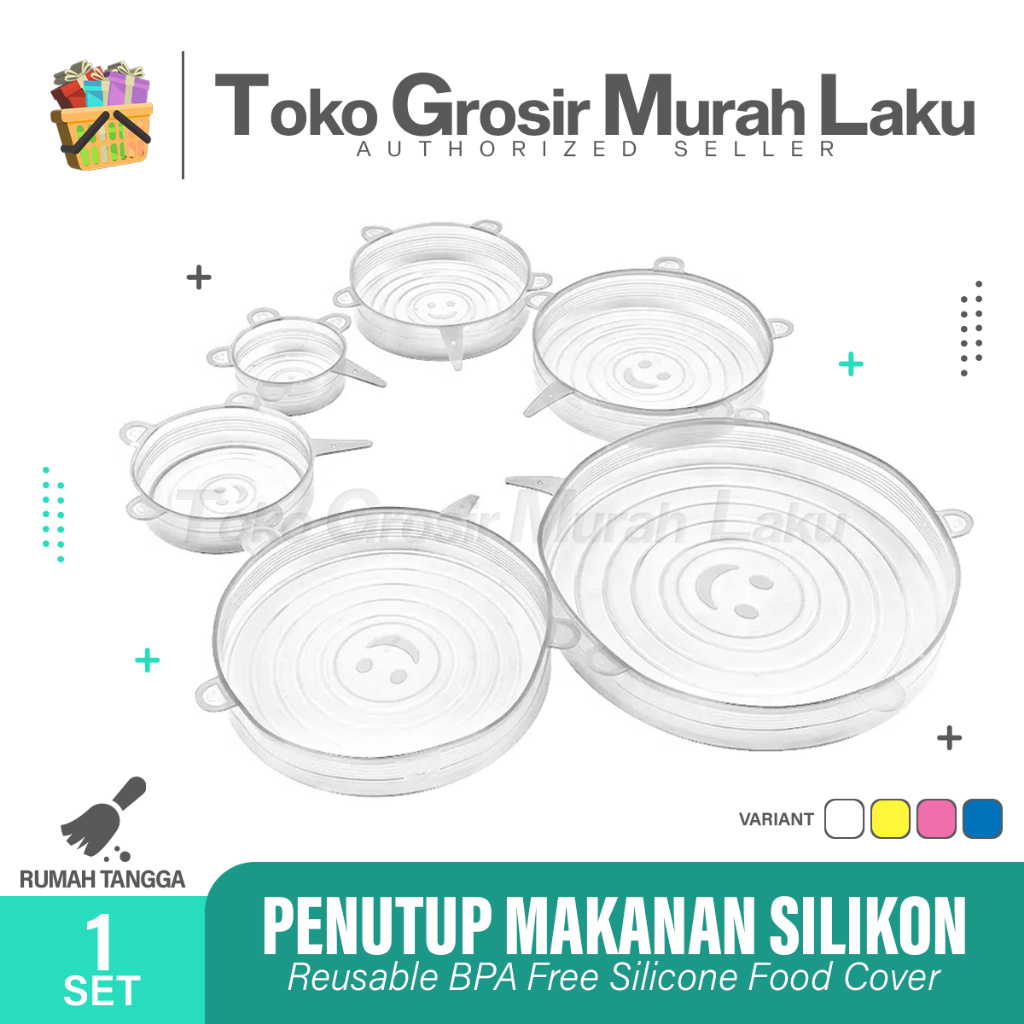 Silikon Penutup Makanan Silicone  FOOD COVER 6 in 1