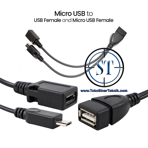 Kabel OTG Y Micro USB HP to USB Female Splitter Power Cable Adapter for Hard Disk External