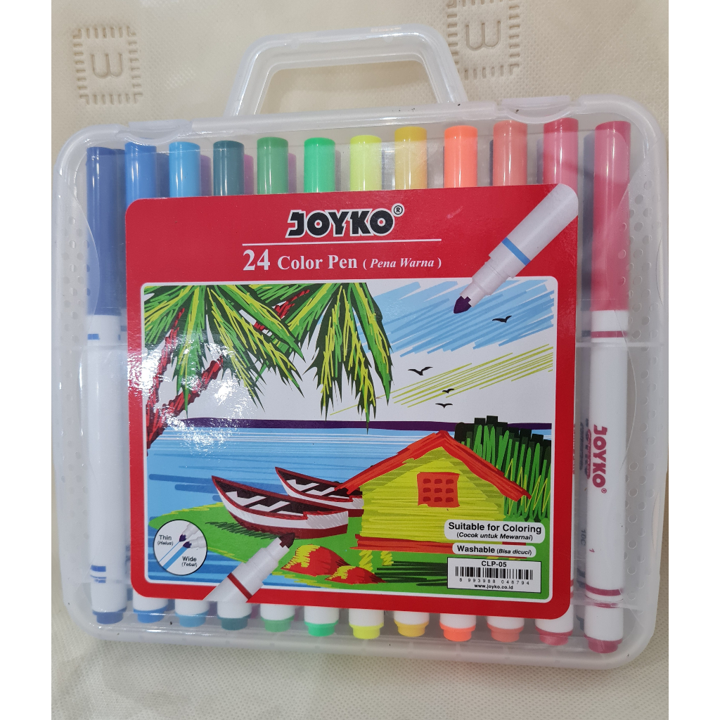 

Joyko Color Pen 24/48 Warna / Spidol Warna Washable Murah