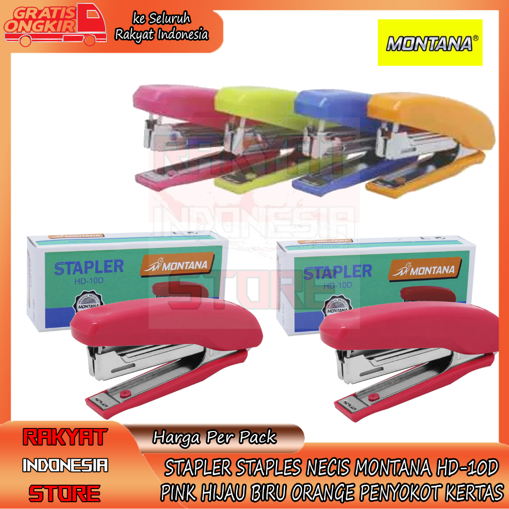

NECIS STAPLER STAPLES MONTANA HD-10D JEPRETAN KERTAS KOKOT PERLENGKAPAN SEKOLAH BELAJAR ALAT TULIS KANTOR ATK ANAK SEKOLAHAN SARUNG WARNA MEMBUNGKUS MAKANAN CEKLEKAN PENGOKOT JEKREKAN HAAKJE PAPER BERKAS DOKUMEN SURAT PLASTIK WADAH MIKA PER PACK ISI 12