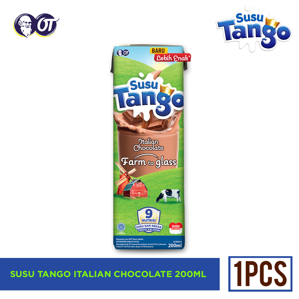 TANGO DRINK Susu Sapi Segar UHT #JADIJUARA 200 ml - Chocolate