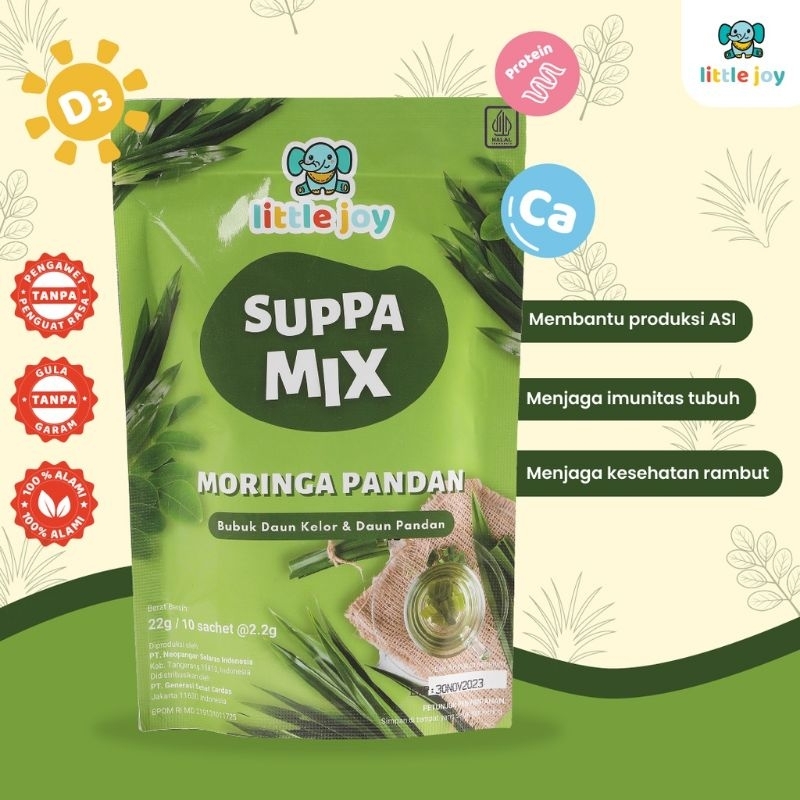 Little Joy Suppa Mix Moringa Pandan 22 gr / Bubuk tabur MPASI Bayi