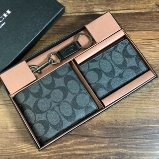 [Instant/Same Day] 74993 COACH men's short wallet. PVC with cowhide has a separate ID holder! Inside banknote position Size: 11*9.5 108-YCW74993-9   DKQB