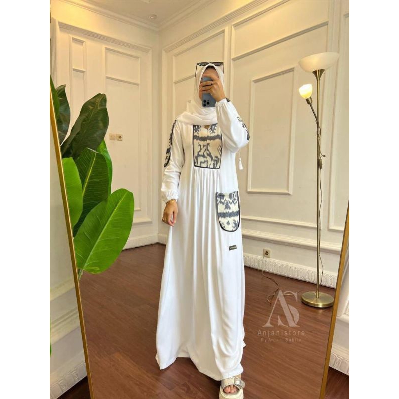 DDRESS ANJANISTORE ORIGINAL TERBARU siap kirim. gamis twill uniqlo etnik keren