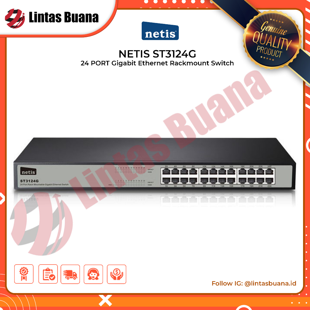 NETIS Switch ST3124G 24 Port Gigabit Ethernet Rackmount Switch