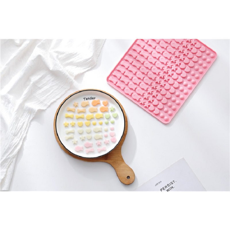 130grid Kue Cetakan Buah Lembut Permen Mold Silikon Pink Jelly Chocolate DIY Mold