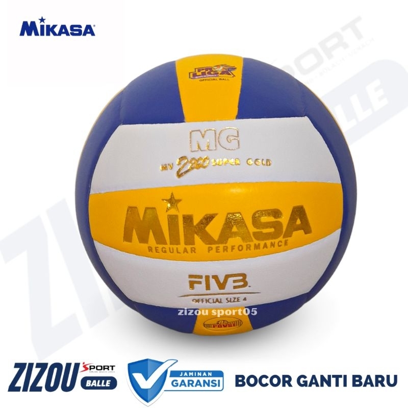 MIKASA Bola voli original MIKASA MV2200 super gold size 4 bola voli anak indoor-outdoor