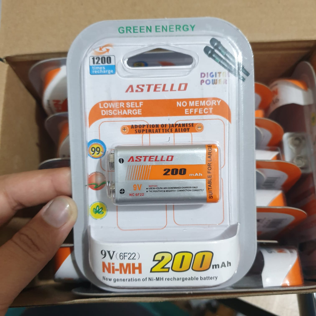 Baterai Kotak 9v, Baterai Rechargeable (bisa cas ulang)