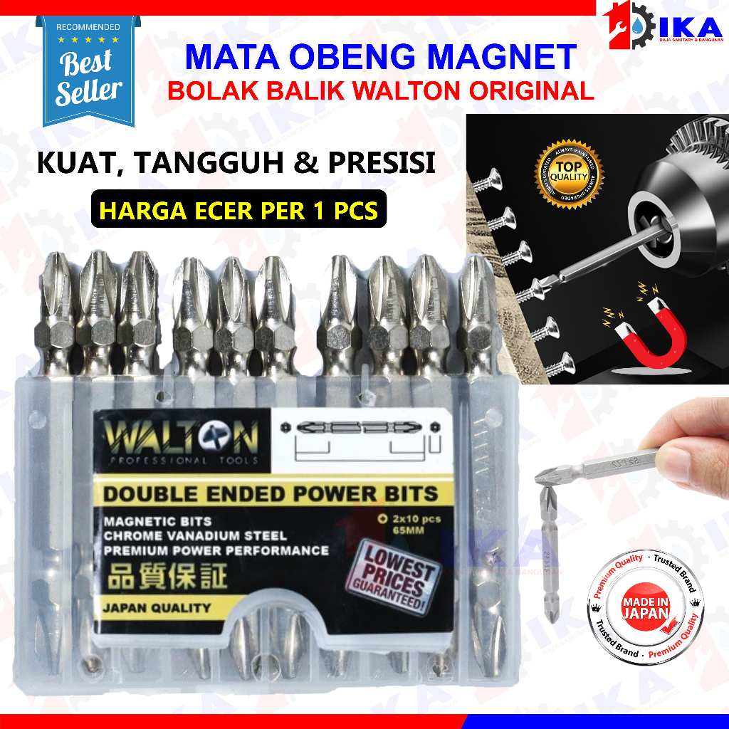 MATA OBENG (+) PH2 AAAA WALTON ORIGINAL 100% PLUS BINTANG KUALITAS KUAT TAHAN BETON 2 SISI MAGNET