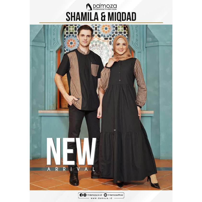 Damoza Couple Pasangan Lebaran 2023 Koko Miqdad Gamis Shamila Koko Dewasa Lengan Pendek Gamis Busui 