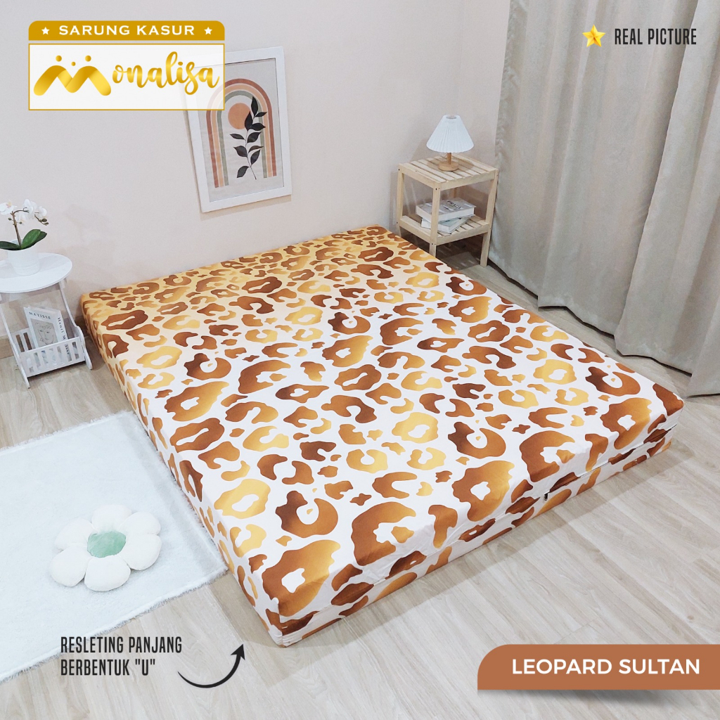 Monalisa Premium Sarung kasur Uk 160/180 T 15/20 - Leopard Sultan