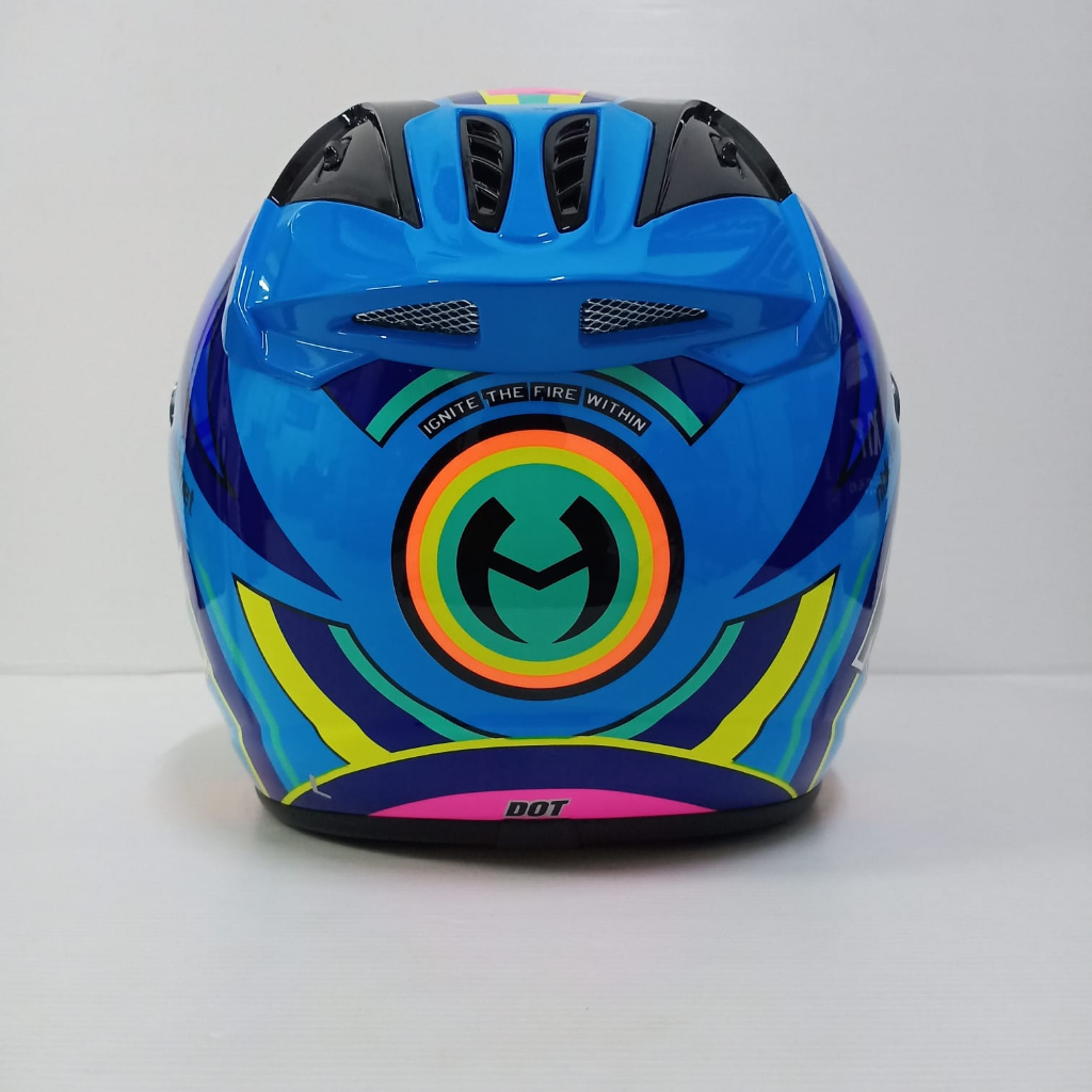 HELM HALF FACE NHK R6 R-6 MOTIF PIGMENT BLUE FLO