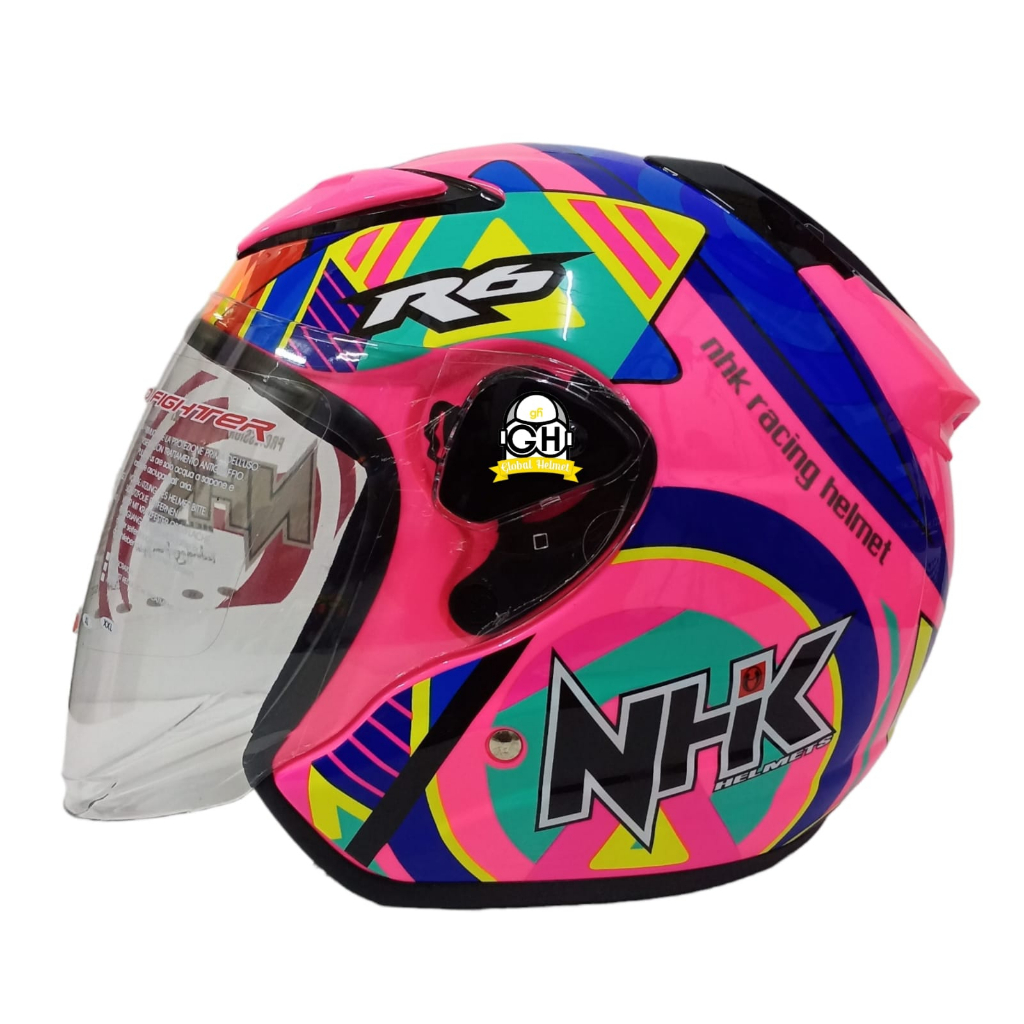 HELM HALF FACE NHK R6 R-6 MOTIF PIGMENT PINK FLO