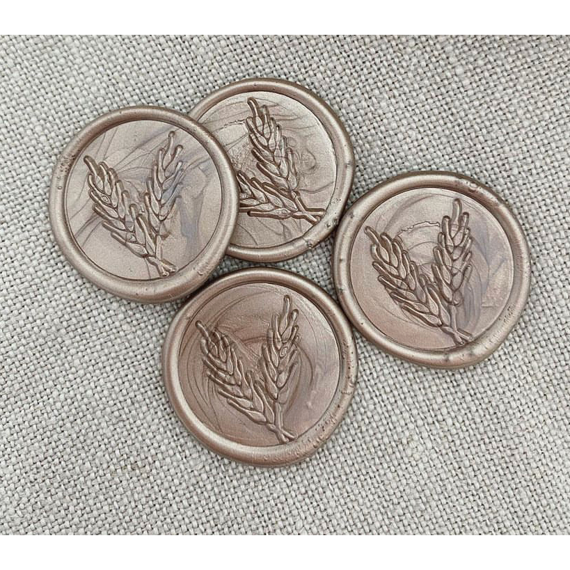 

(CLG) Wheat - 1 Pcs seal wax coin sticker siap pakai ready stock (Include double tape) / souvenir pernikahan / accesories / calligraphy / journaling / undangan / hampers