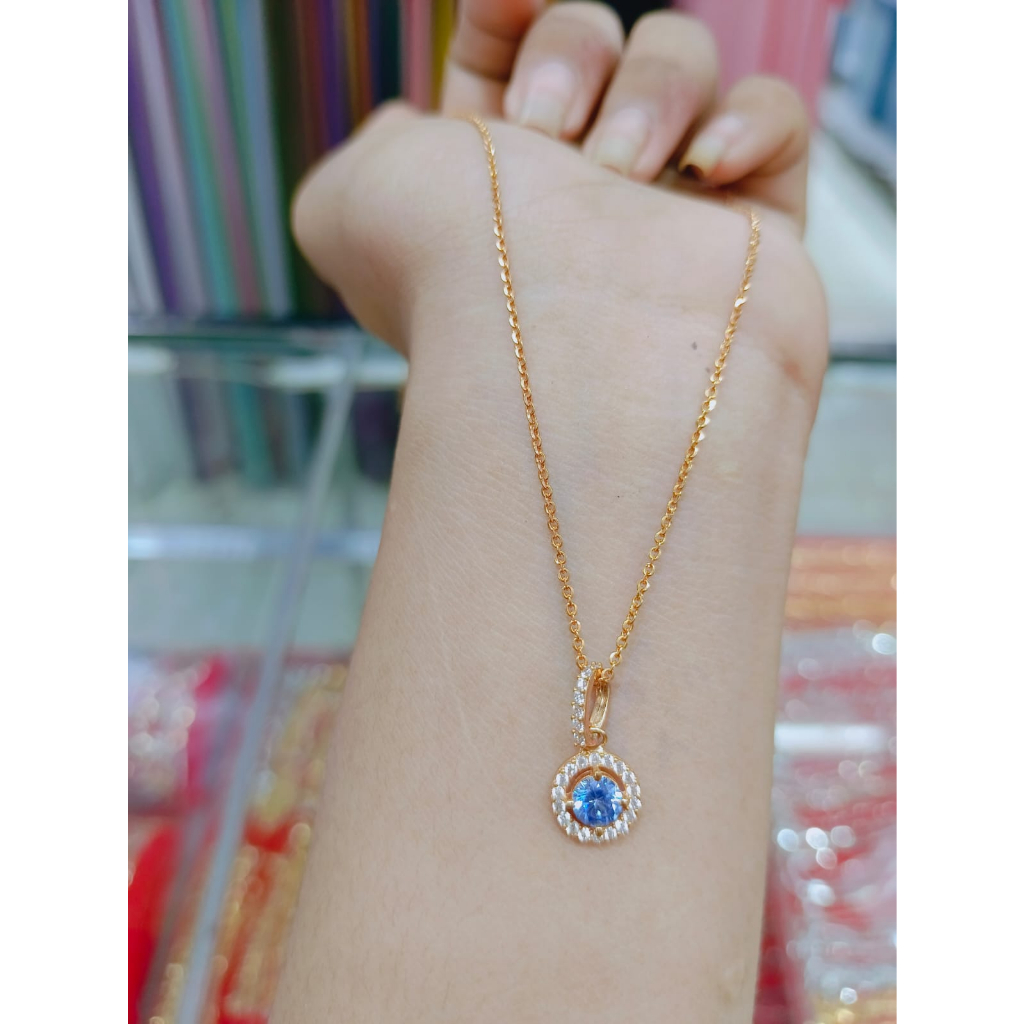 kalung noly liontin lady day batu biru