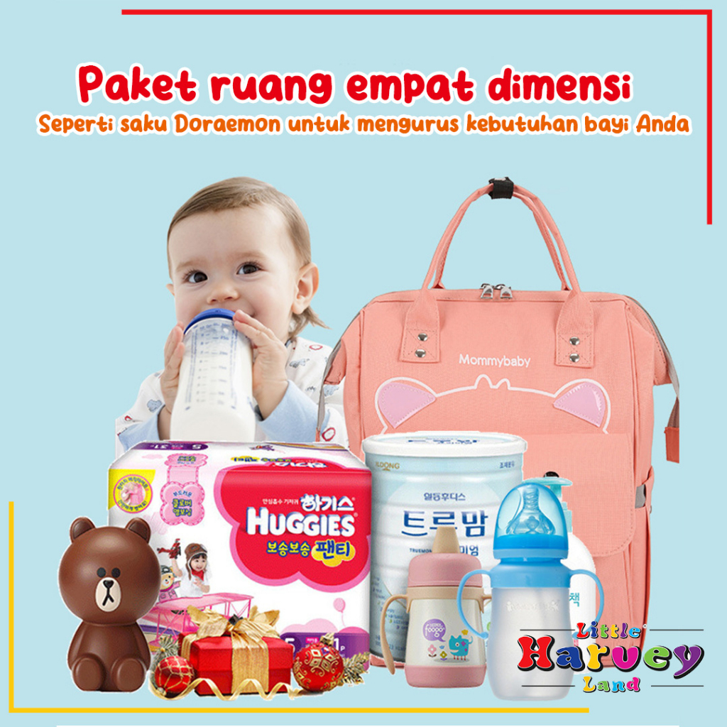 TAS BAYI MOMMY DIAPER BAG BEAR Kecil Ransel Besar Perlengkapan Ibu Bayi Peralatan Botol Susu Asi Popok Baby Newborn Multifungsi Back Pack Korea