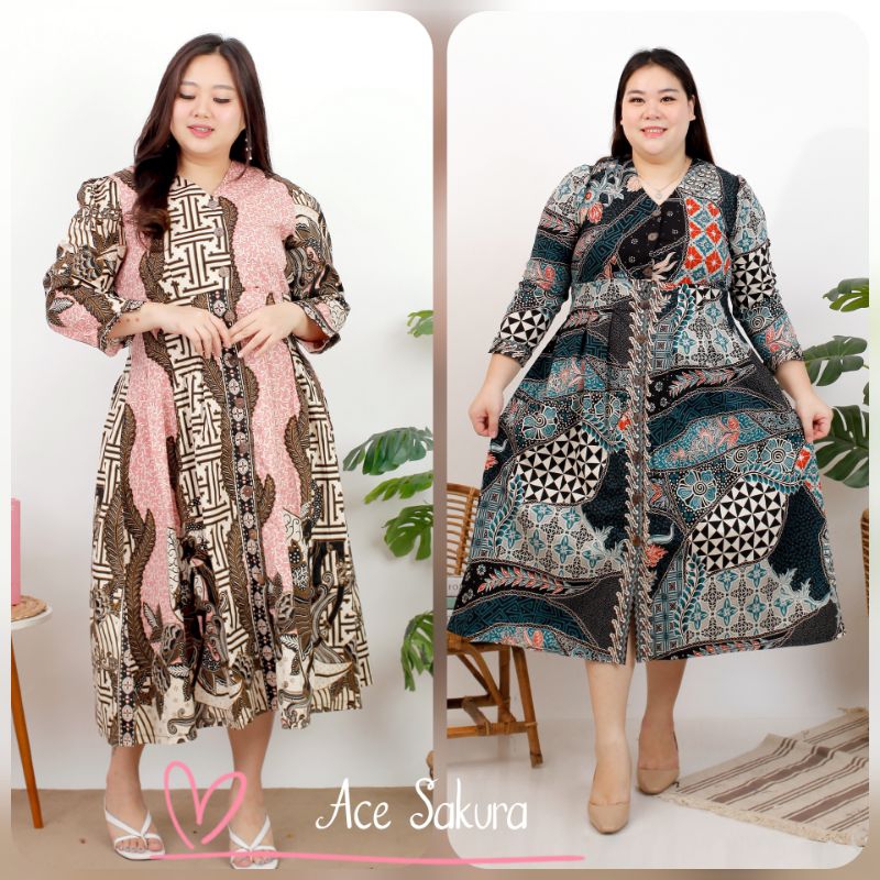 DRESS BATIK NAILA TERUSAN GAMIS BUSUI BUMIL JUMBO BIGSIZE XXL KERJA KANTOR  kancing Gamis Busui MURAH BAJU FASHION CEWEK MODIS 603